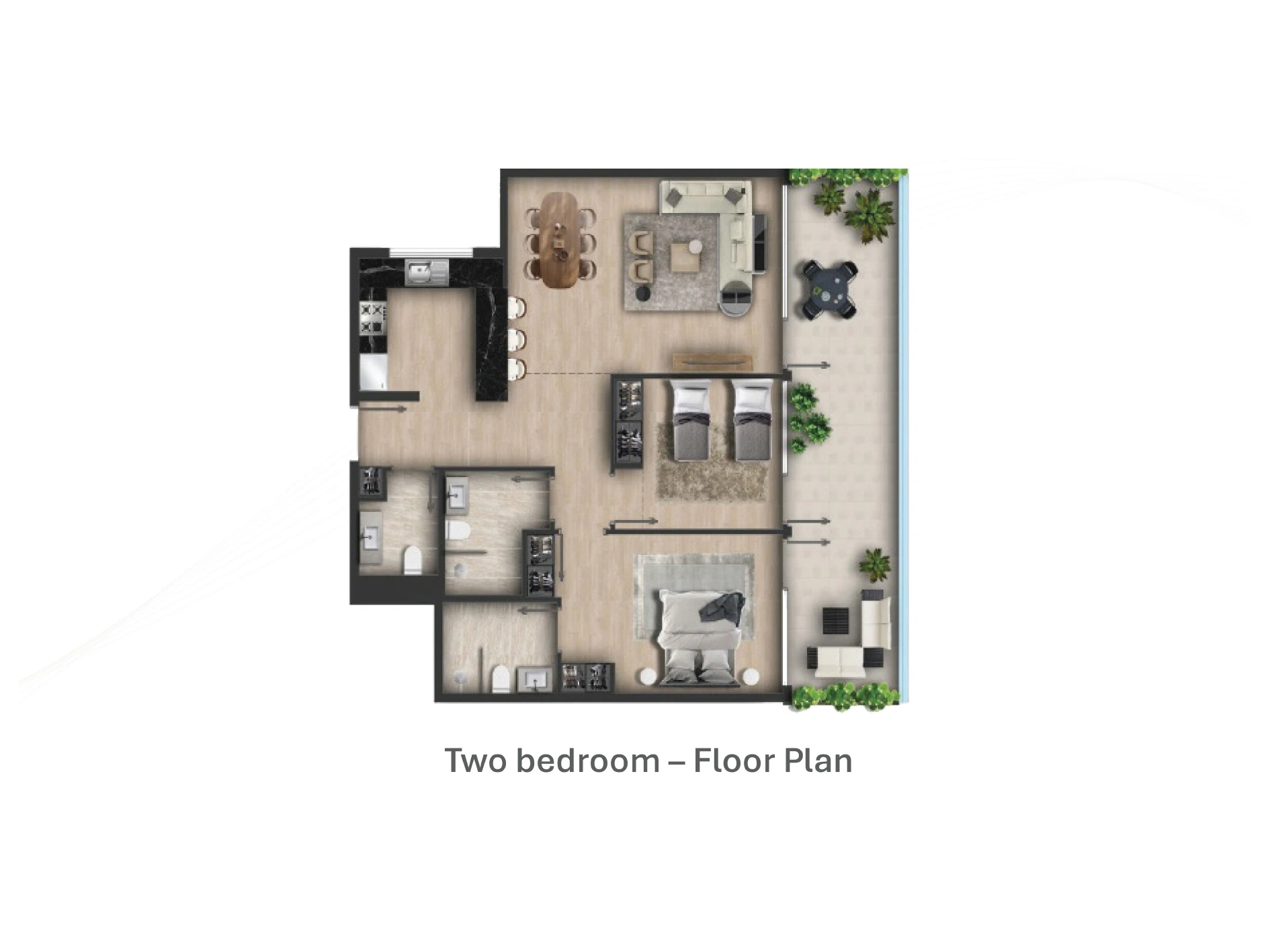 غرفتين وصالة في دبي - مشروع بامكس